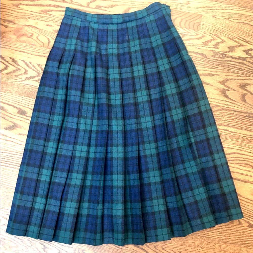 Pendleton Wool Navy & Green black watch tartan Size 6P skirt